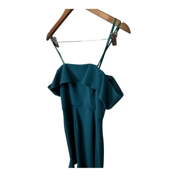 Lumier by Bariano teal off the shoulder asymmetrical cocktail dress. NWOT - Picture 5 of 10